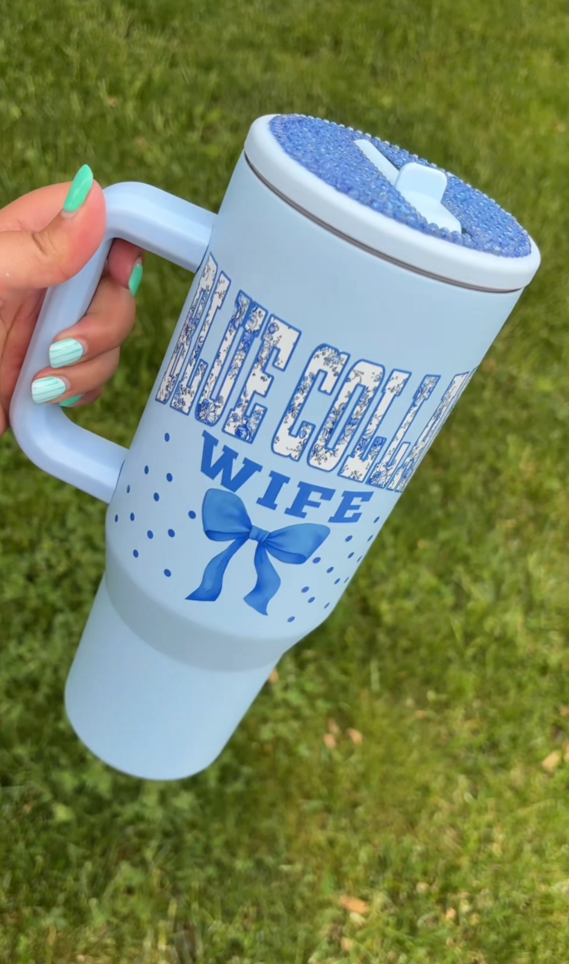 Blue Collar Wife - Custom 40oz Stainless Steel Tumbler