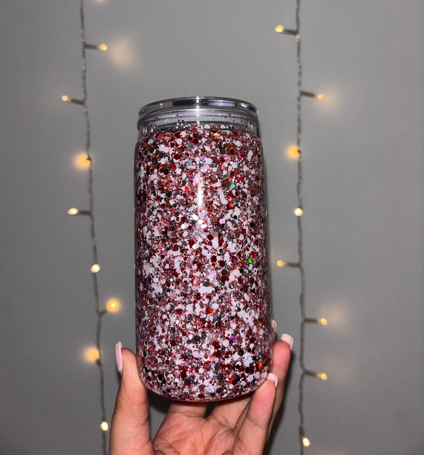 16oz valentine inspired snow globe tumbler