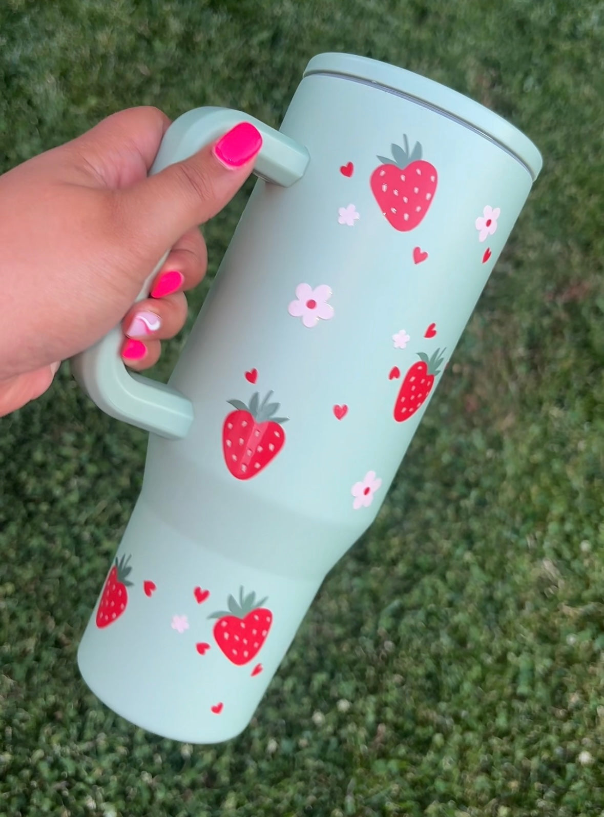 Strawberry Floral Tumbler