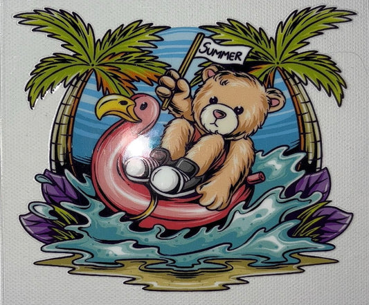 Bear on Flamingo Float DTF-19