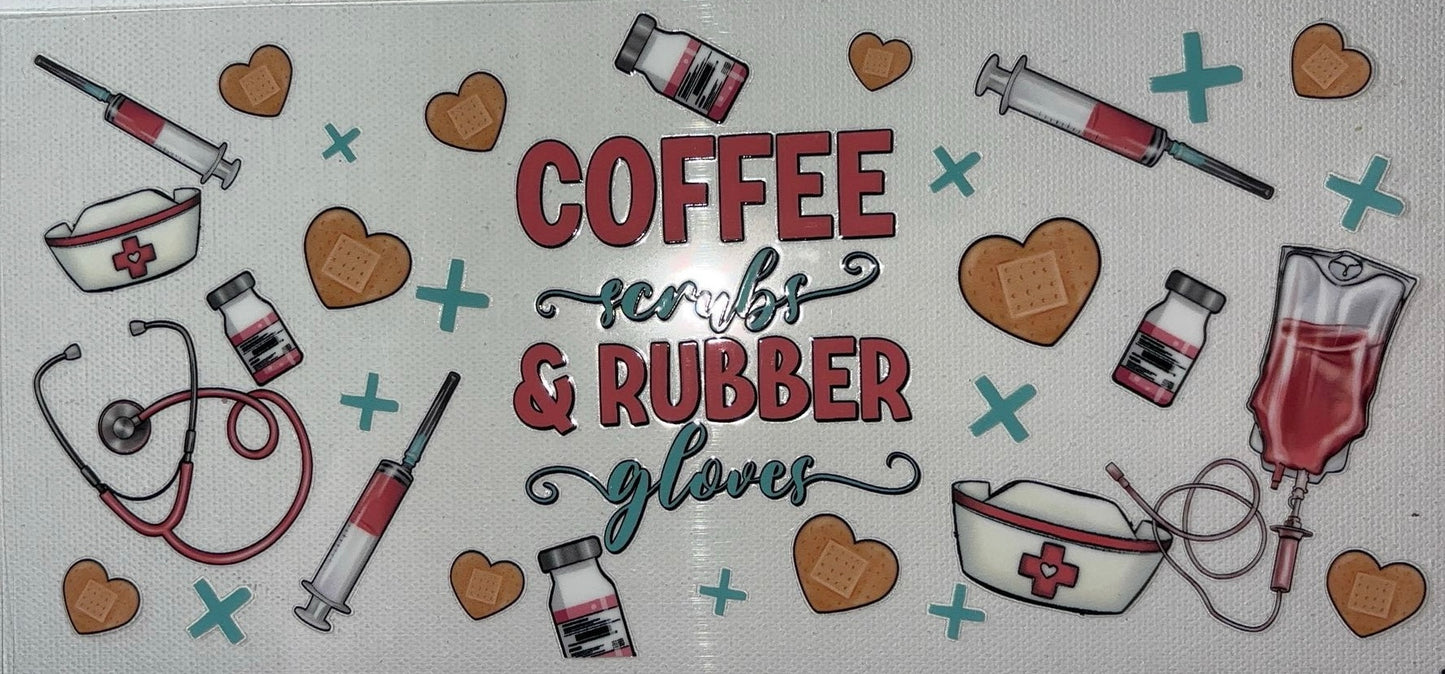 Coffee, Scrubs, and Rubber Gloves DTF-17
